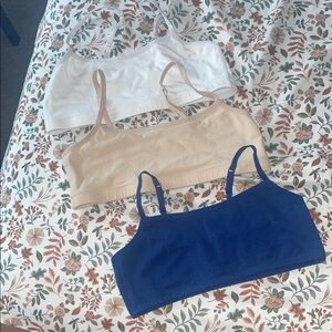 Girl Intimates Set - Blue, White, and Tan